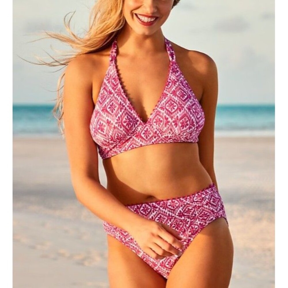 Tommy Bahama Size S Island Cays Shell Beach Bikini Set Reversible Halter Cute